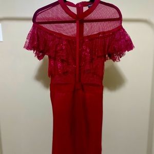 Burgundy bandage dress